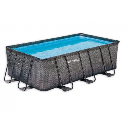 Obdélníkový nadzemní bazén Florida bez příslušenství, 215x400x122 cm, hnědý (ratan)