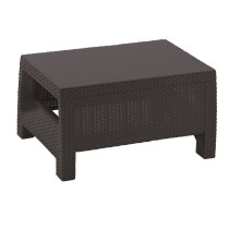 Menší balkonový stolek umělý ratan tmavě hnědý, 77x57x42 cm