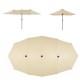 Velký oválný slunečník pro obdélníkové stoly, ruční klika, 4,65x2,7m, krémový