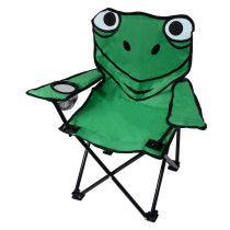 Skládací kempinková židle pro děti s motivem žáby, zelená