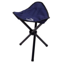 Malá skládací přenosná židlička- trojnožka, kov / textil, modrá