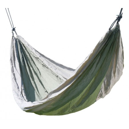 Textilní outdoorová houpací síť, nylon, zeleno- hnědá, 137x275 cm