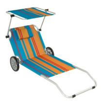 Pojízdné lehátko na pláž s kolečky, skládací, nastavitelné