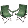 Kempingová sada - 2x skládací židle s držákem - zelená skládací kemponkové židle vč. obalu, zelené