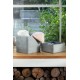 Dekorativní úložný box do domácnosti, s víkem, šedý - imitace betonu, 13x17x17cm