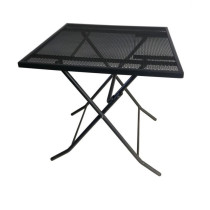 Skládací kovový stůl drátěný na balkon / terasu, černý, 70x70 cm