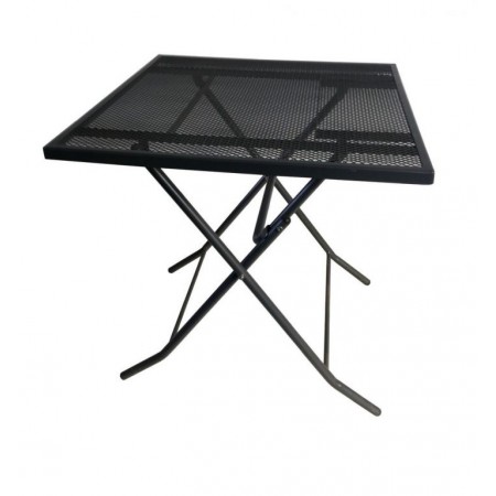 Skládací kovový stůl drátěný na balkon / terasu, černý, 70x70 cm