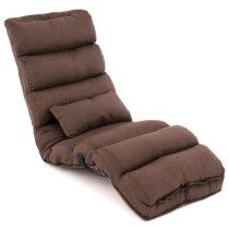 Přenosné skládací lehátko / gauč nastavitelné, hnědé, 175x65 cm