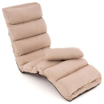 Přenosné skládací lehátko / gauč nastavitelné, khaki, 175x65 cm