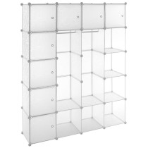 Skládací modulová skříňka / regál do interiéru, variabilní, velká, transparentní