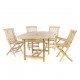 Sada dřevěného nábytku na zahradu / terasu, rozkládací stůl, 4 židle
