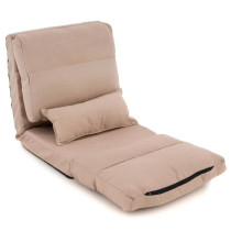 Přenosné relaxační křeslo / spací lehátko pro hosty, světle hnědé, 220x60 cm