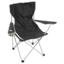 Přenosná kempinková outdoorová židle s ocelovým rámem, do 120 kg, černá