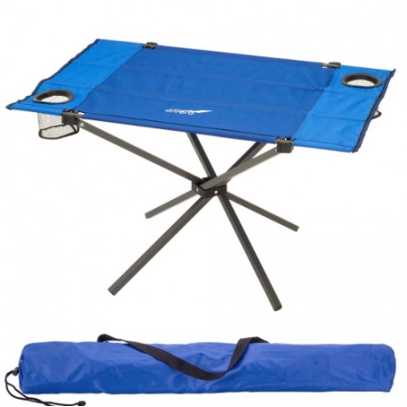 Kempinkový skládací stůl obdélníkový, textilní, modrý, 80x50 cm
