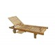 Luxusní dřevěné lehátko zahradní, stolek, nastavitelná opěrka zad a nohou, akácie