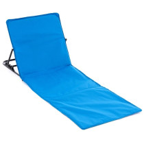 Plážové lehátko s nastavitelnou zádovou opěrkou, modré, 166x58 cm