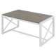 Nižší zahradní / balkonový stolek, hliník + plast- imitace dřeva, 160x92 cm