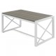 Nižší zahradní / balkonový stolek, hliník + plast- imitace dřeva, 160x92 cm