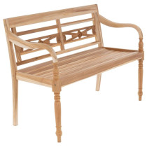Ozdobná lavička s vyřezávanými prvky dřevěná- masiv, venkovní + vnitřní, 119 cm