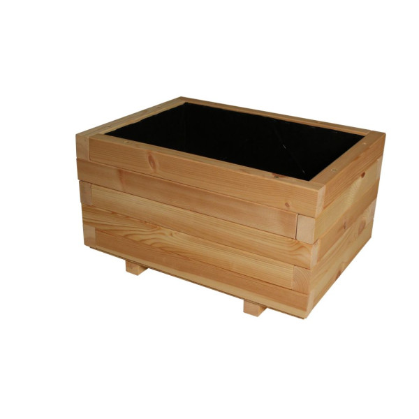 Květináč z masivního dřeva obdélníkový venkovní + vnitřní, 62x46x35 cm