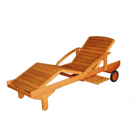 Luxusní dřevěné relaxační lehátko, tvrdé tropické dřevo shorea
