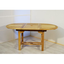 Oválný zahradní stůl s možností rozložení, teakové dřevo, délka 120 / 170 cm
