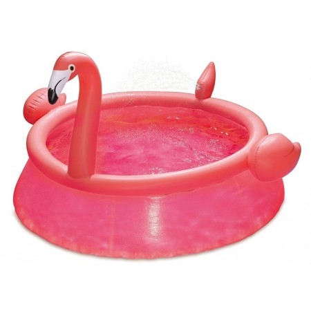 Bazén pro malé děti s nafukovacím kruhem, Plameňák růžový, 183x51 cm