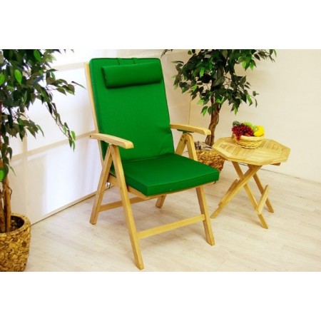 Silné polstrování na zahradní židli, snímatelný potah, tmavě zelené