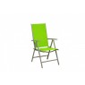 Zahradní židle kovová s textilní výplní - zelená