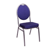 Kongresová židle s vysokou nosností 140 kg, kovový rám + polstrování, modrá