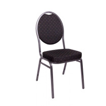 Kongresová židle s vysokou nosností 140 kg, kovový rám + polstrování, černá