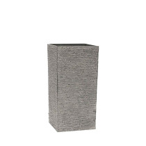 Plastový květináč / ozdobný obal venkovní + vnitřní, design kamene, šedý, 30x30x60 cm