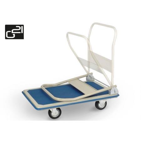 Plošinový skladový vozík se sklopným madlem, nosnost 150 kg