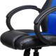 Otočná kancelářská židle, imitace sedačky závodního vozu, modrá / černá
