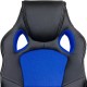 Otočná kancelářská židle, imitace sedačky závodního vozu, modrá / černá