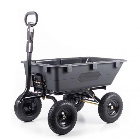Ruční zahradní vozík sklápěcí, čtyřkolový, 120 L, nosnost 600 kg