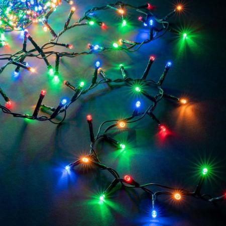 Vánoční LED řetěz na stromeček venkovní + vnitřní, s časovačem, barevný, 30m