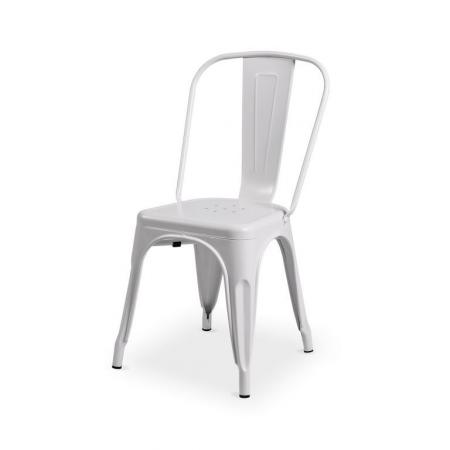 Bistro židle v industriálním retro designu bílá, do 120 kg