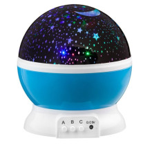 LED projektor noční oblohy do pokoje, nastavitelná barva svícení, na baterie + USB, modrý