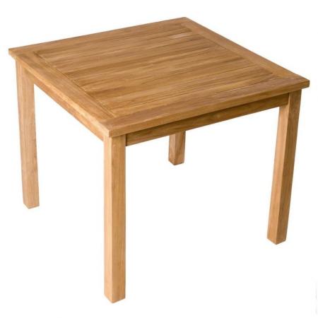 Dřevěný čtvercový jídelní stůl venkovní + vnitřní, teakové dřevo, 90x90 cm