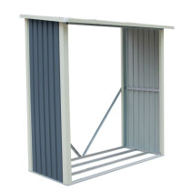 Plechový přístřešek na dřevo k plotu / fasádě, šedý, rozměry výrobku: 190x182x89 cm