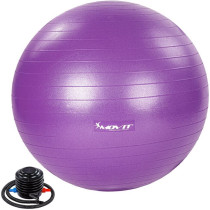 Velký nafukovací gymnastický míč pro sezení / cvičení / rehabilitace, fialový, vč. pumpy, 85 cm