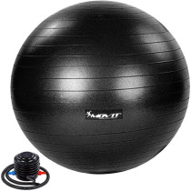 Velký nafukovací gymnastický míč pro sezení / cvičení / rehabilitace, černý, vč. pumpy, 85 cm
