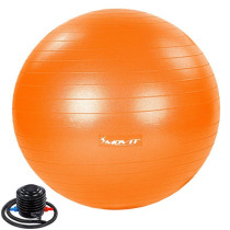 Velký nafukovací gymnastický míč pro sezení / cvičení / rehabilitace, oranžový, vč. pumpy, 75 cm