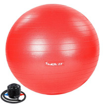 Velký nafukovací gymnastický míč pro sezení / cvičení / rehabilitace, červený, vč. pumpy, 75 cm