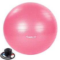 Velký nafukovací gymnastický míč pro sezení / cvičení / rehabilitace, růžový, vč. pumpy, 65 cm