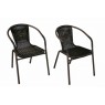 Sada 2ks - zahradní židle z umělého ratanu, ocelový rám