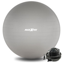 Velký nafukovací míč pro gymnastiku / vcičení / na sezení, vč. pumpičky, stříbrný, průměr 75 cm
