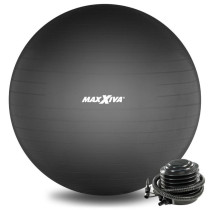 Velký nafukovací míč pro gymnastiku / cvičení / na sezení, vč. pumpičky, černý, průměr 75 cm
