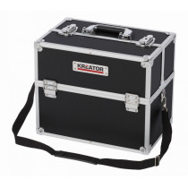 Větší rozkládací kufr na nářadí přenosný,  madlo + popruh přes rameno, černý, 36x31x23 cm